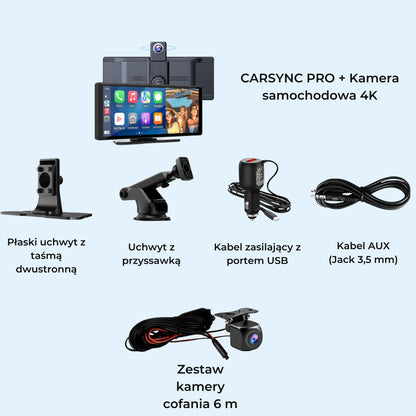 Carsync Pro + Kamera samochodowa 4K + Kamera cofania